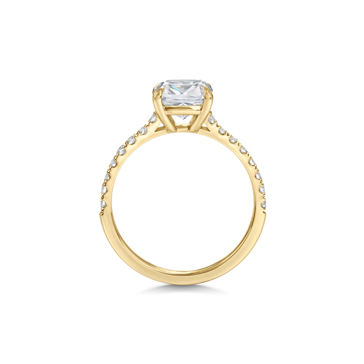 2 CT Cushion Cut Pave CVD F/VS1 Diamond Engagement Ring 14