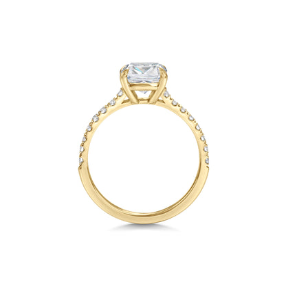 2 CT Cushion Cut Pave CVD F/VS1 Diamond Engagement Ring 14