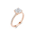 Load image into Gallery viewer, 2 ct Cushion F- VS1 Diamond Pave Moissanite Engagement Ring
