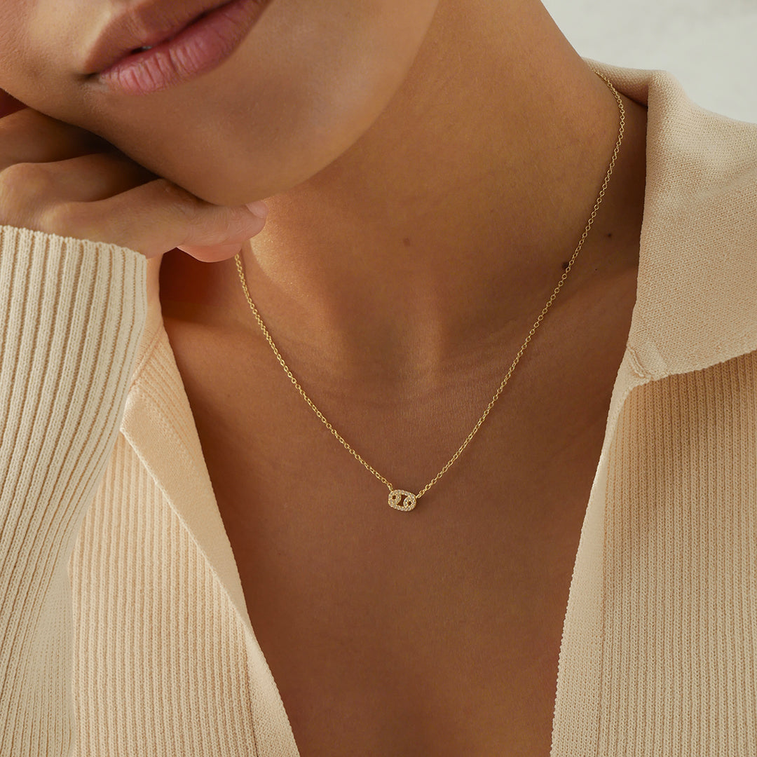 0.30 TCW Round Lab-Grown Diamond Zodiac Cancer Pendant Necklace 8
