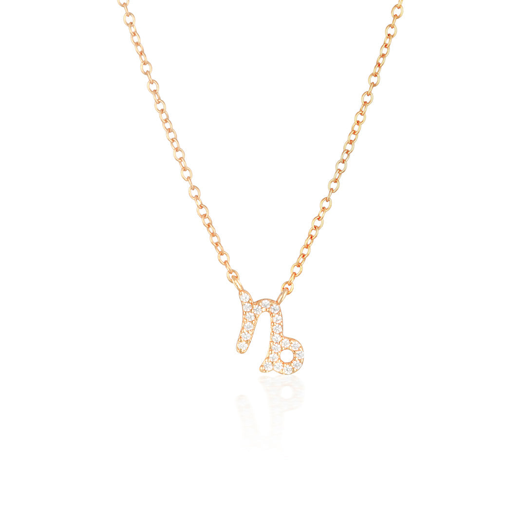 0.20 Carat Round Lab-Grown Diamond Capricorn Zodiac Pendant Necklace