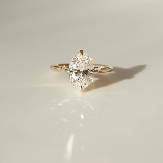 2.0 CT Oval Lab Grown Diamond Solitaire Engagement Ring