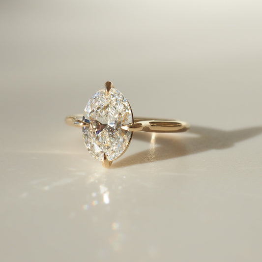 2.0 CT Oval Lab Grown Diamond Solitaire Engagement Ring