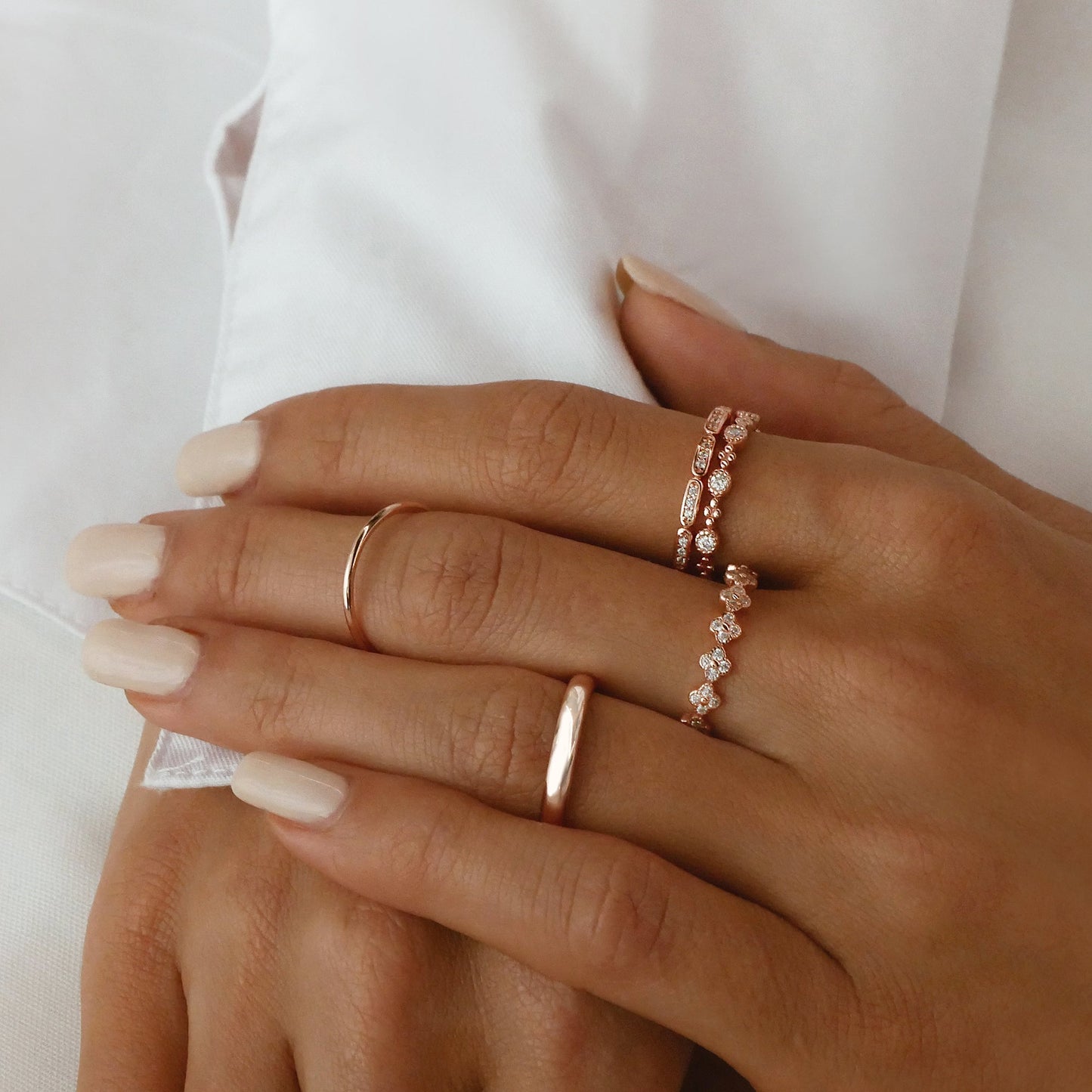 Elegant 0.15 TCW Round Lab-Grown Diamond Gold Wedding Band 9