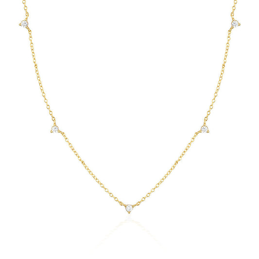 0.3 TCW Round Lab-Grown Diamond Gold Necklace