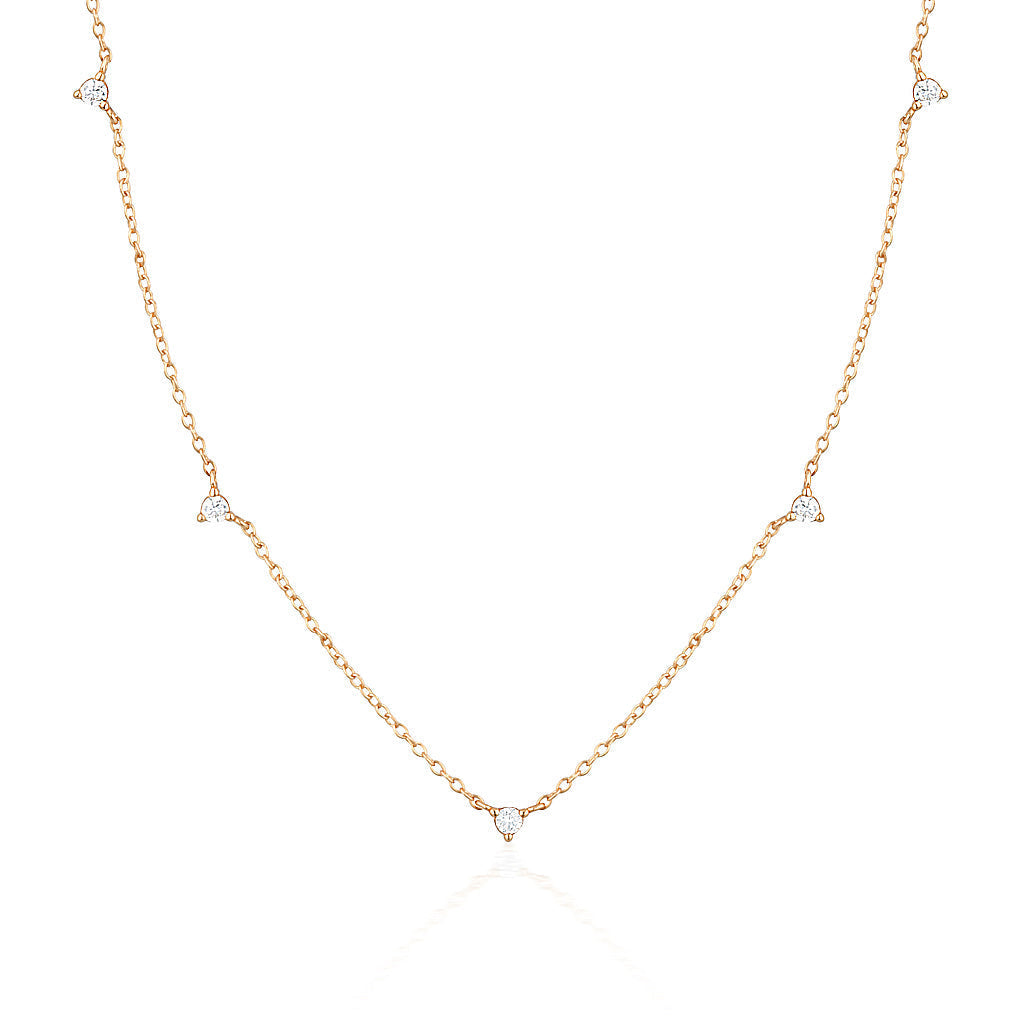 0.3 TCW Round Lab-Grown Diamond Gold Necklace