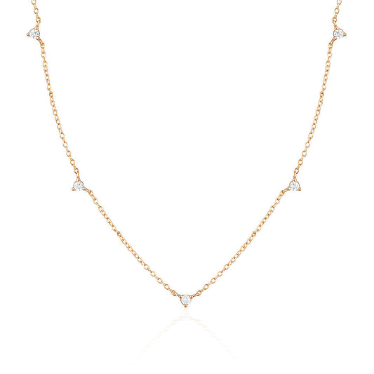 0.3 TCW Round Lab-Grown Diamond Gold Necklace