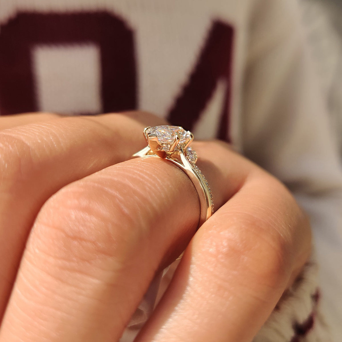 Solitaire Cathedral- 1.8 CT Cushion Lab Grown Diamond Wedding Band