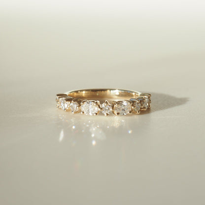 0.50 TCW Oval & Round Lab Grown Diamond Half Eternity Wedding Band 1
