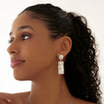 Load image into Gallery viewer, Elegant Textured Gold Rectangular Earrings
