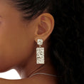 Load image into Gallery viewer, Elegant Textured Gold Rectangular Earrings
