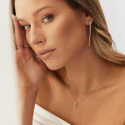 Elegant 0.2TCW Round Lab-Grown Diamond Pendant Necklace 14