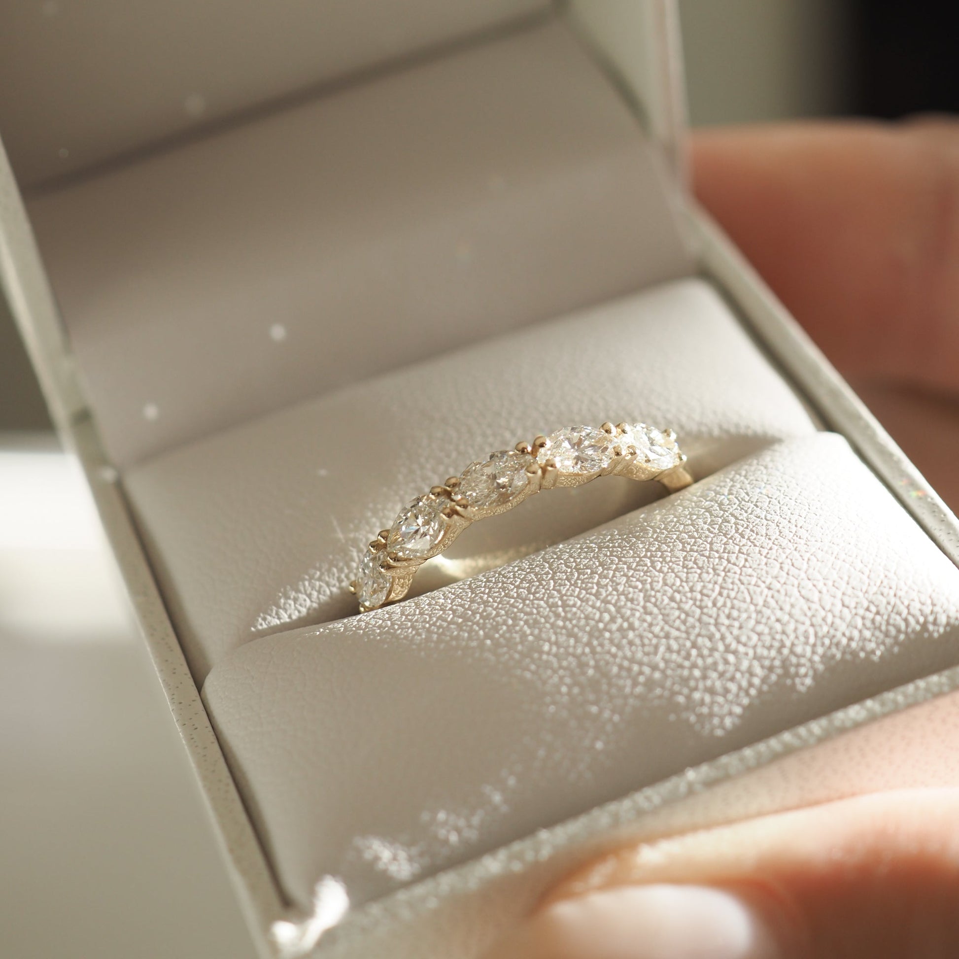 0.50 TCW Marquise Lab Grown Diamond Wedding Band 3