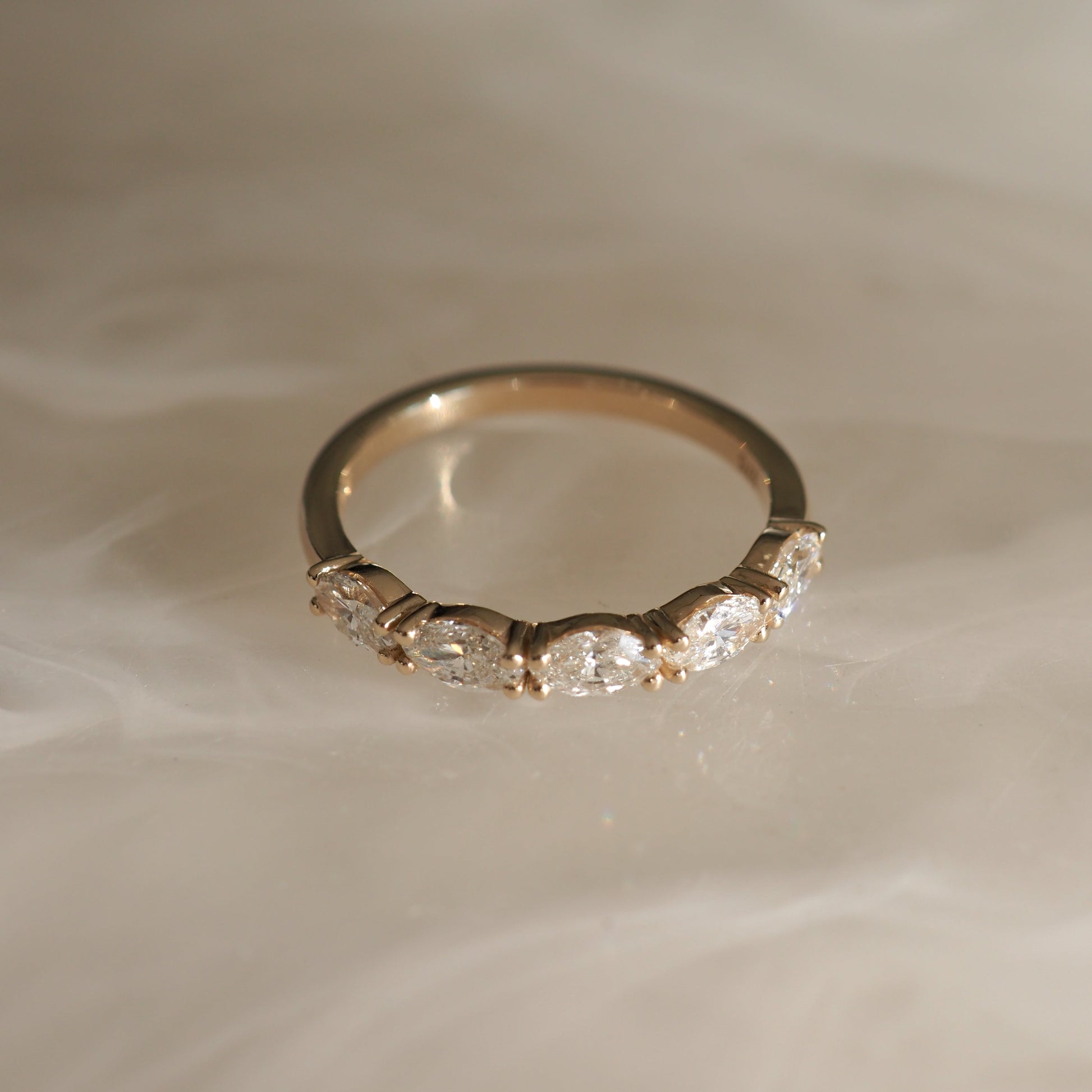 0.50 TCW Marquise Lab Grown Diamond Wedding Band 8