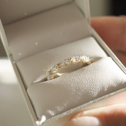 0.50 TCW Marquise Lab Grown Diamond Half Eternity Wedding Band 4