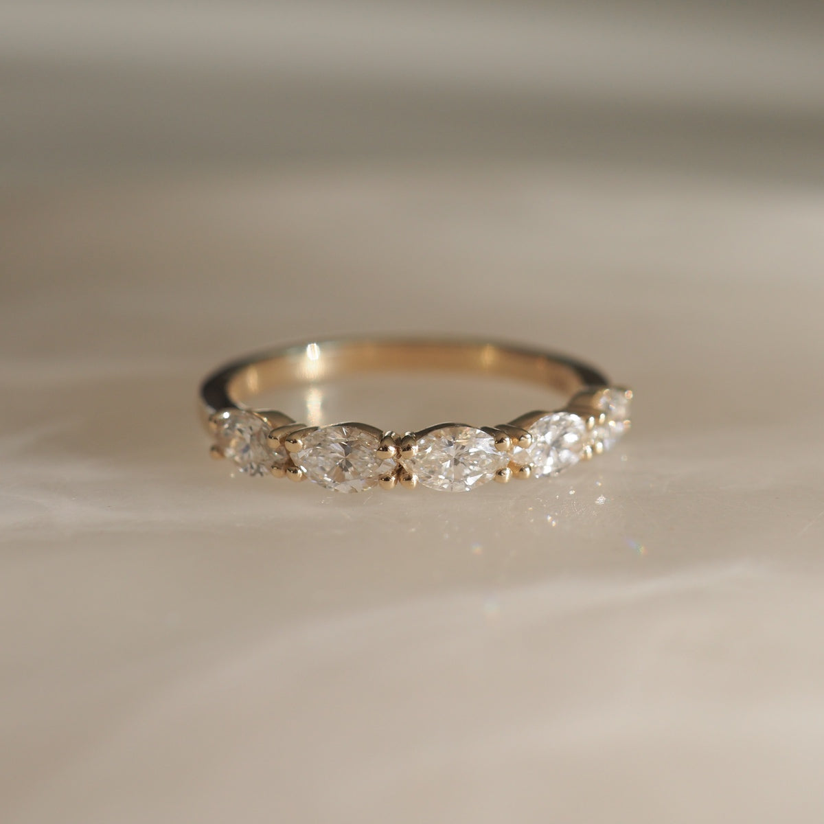 0.50 TCW Marquise Lab Grown Diamond Half Eternity Wedding Band 2