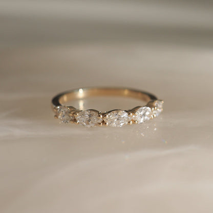0.50 TCW Marquise Lab Grown Diamond Half Eternity Wedding Band 2