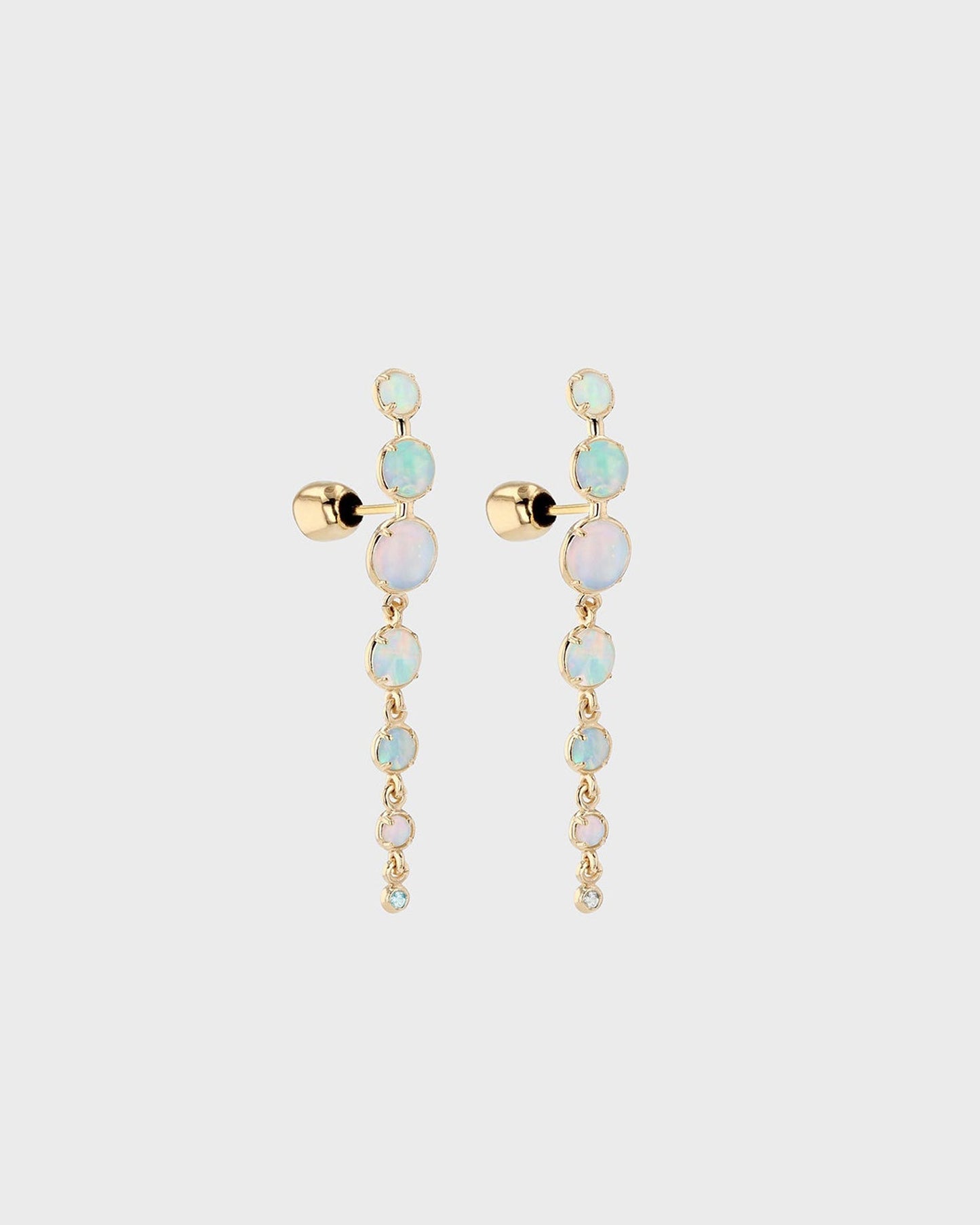 Ethereal Oval Opal Long Drop Earrings 1