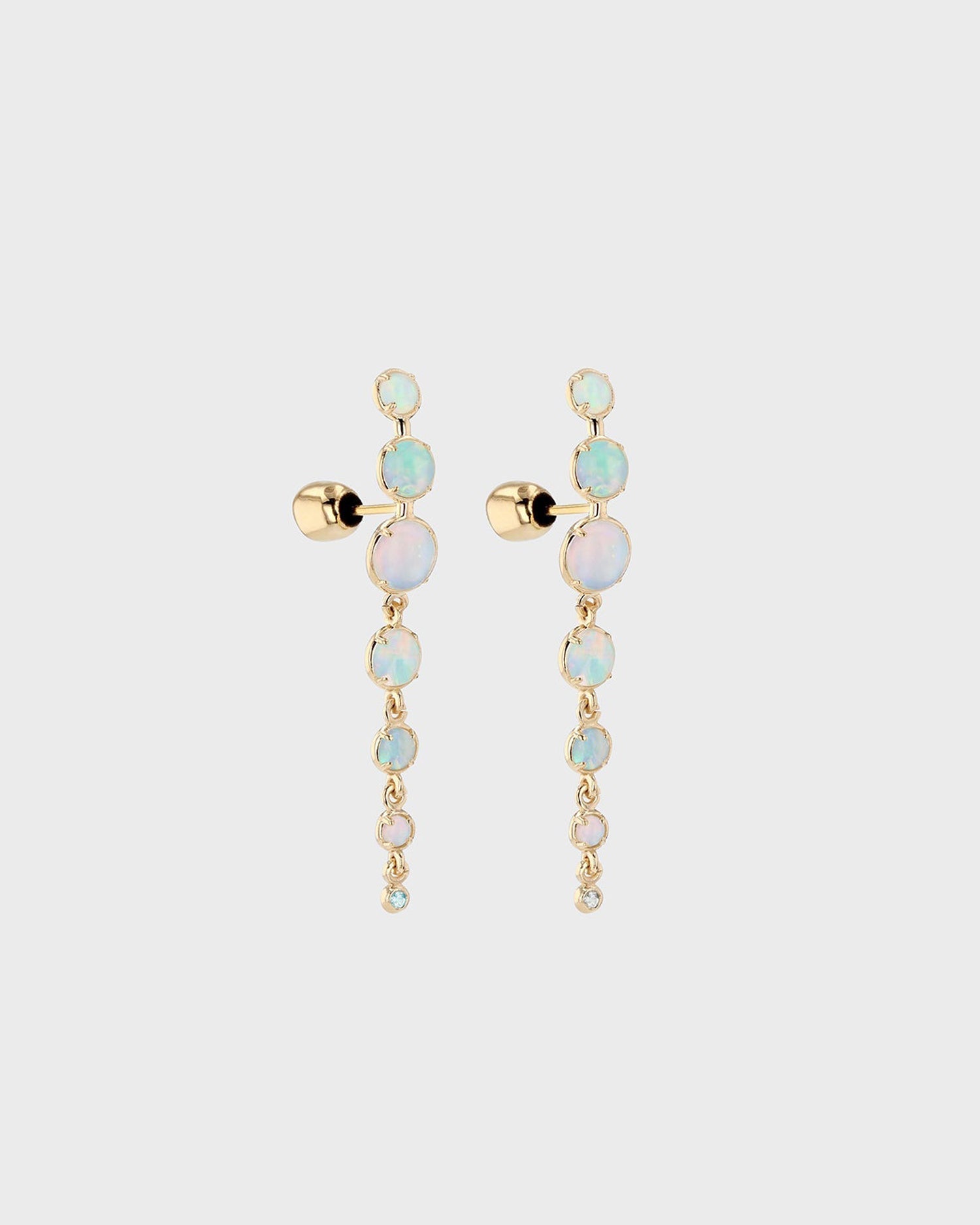 Ethereal Oval Opal Long Drop Earrings 1