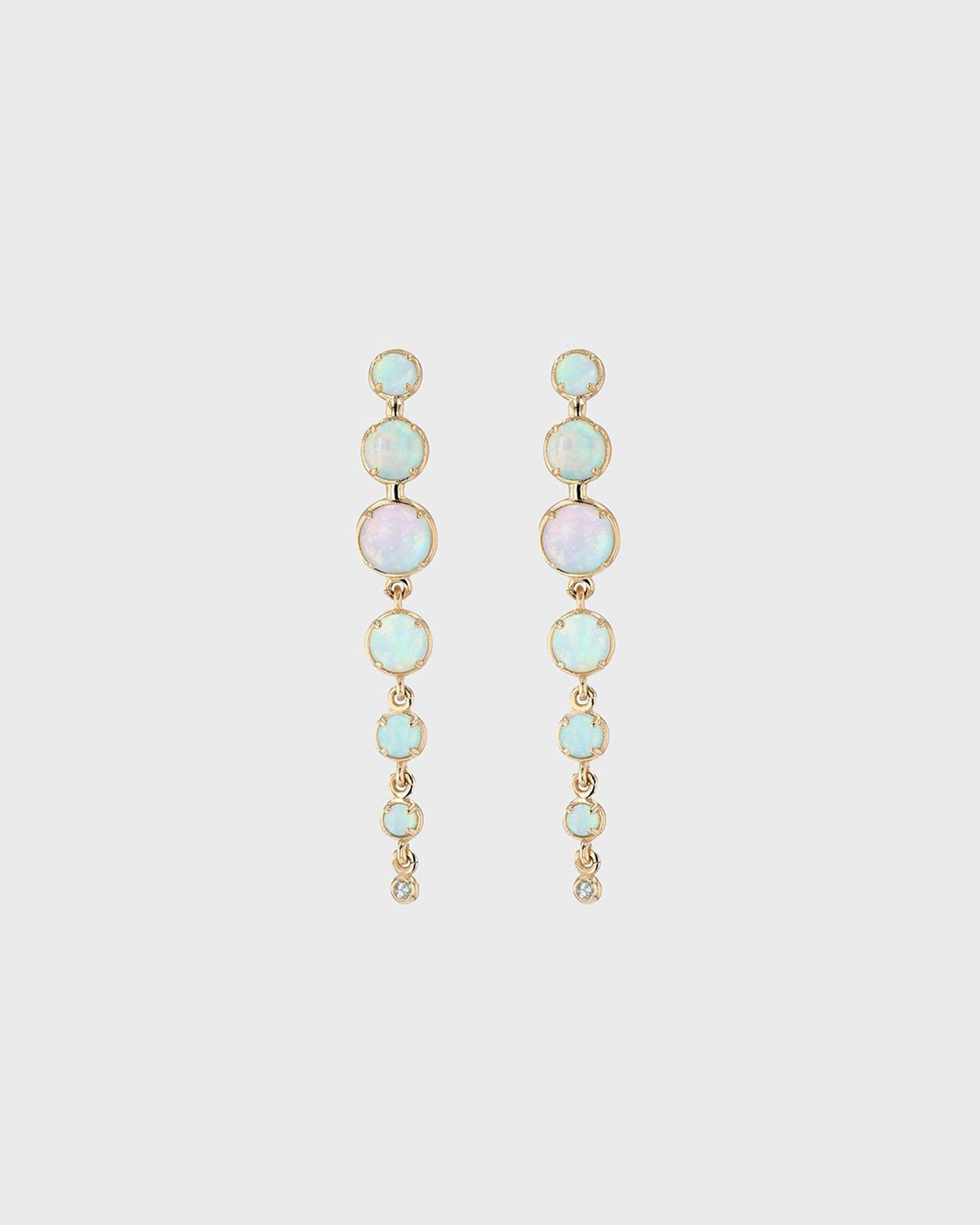 Ethereal Oval Opal Long Drop Earrings 2