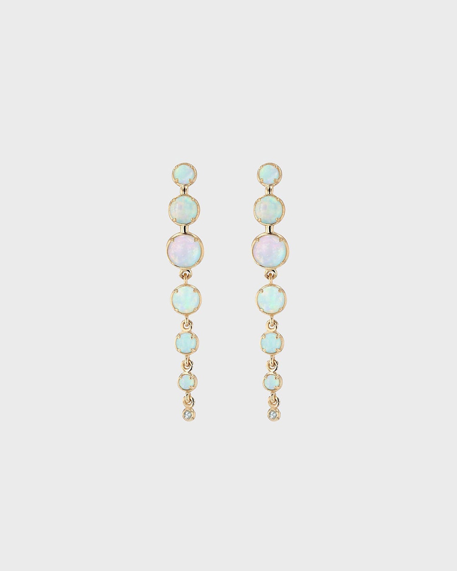 Ethereal Oval Opal Long Drop Earrings 2