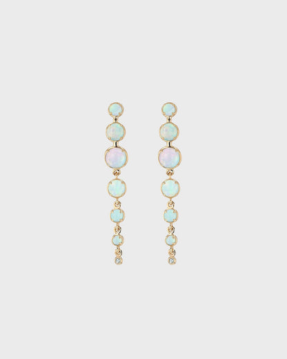 Ethereal Oval Opal Long Drop Earrings 2