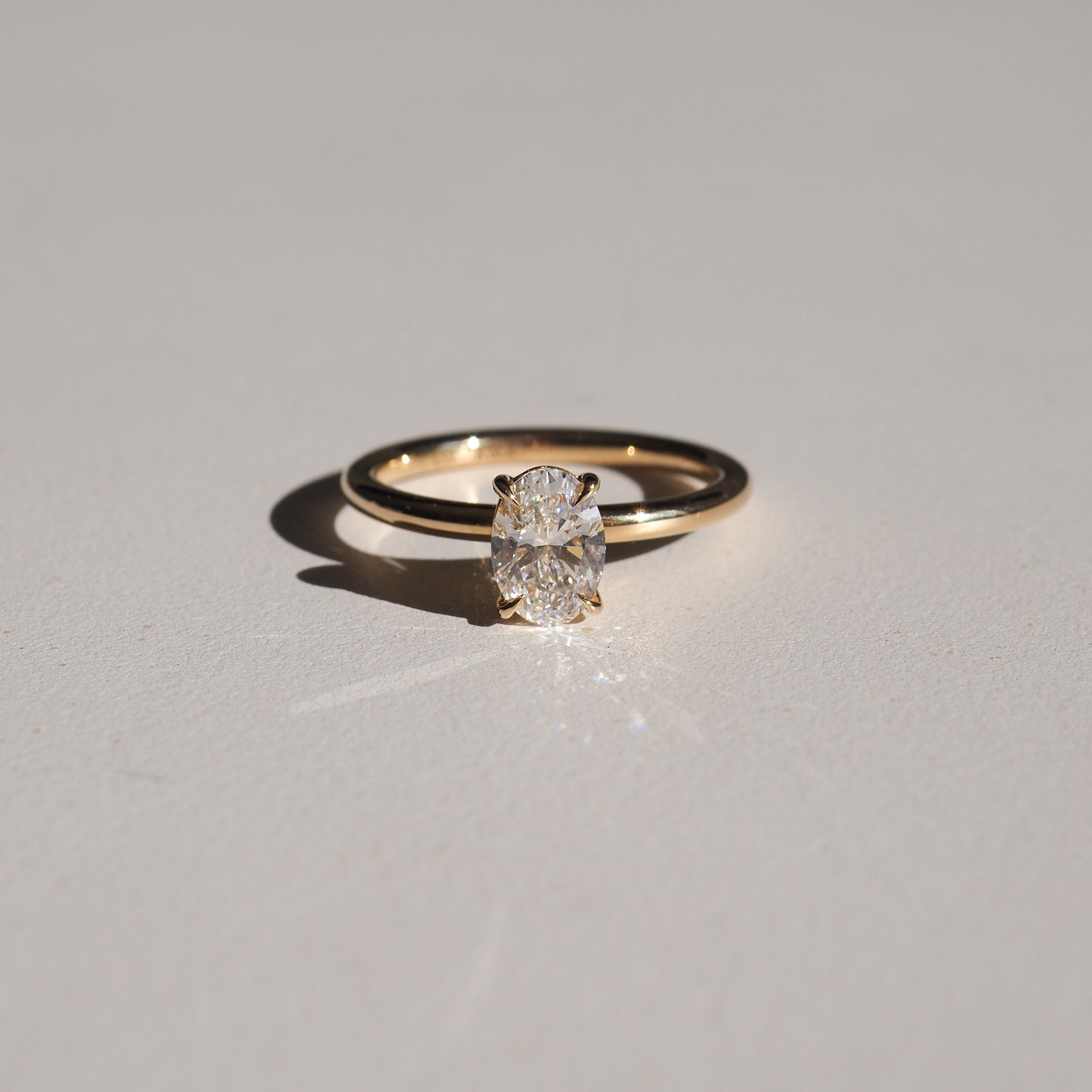 0.70 CT Oval Lab Grown Diamond Gold Solitaire Engagement Ring 1