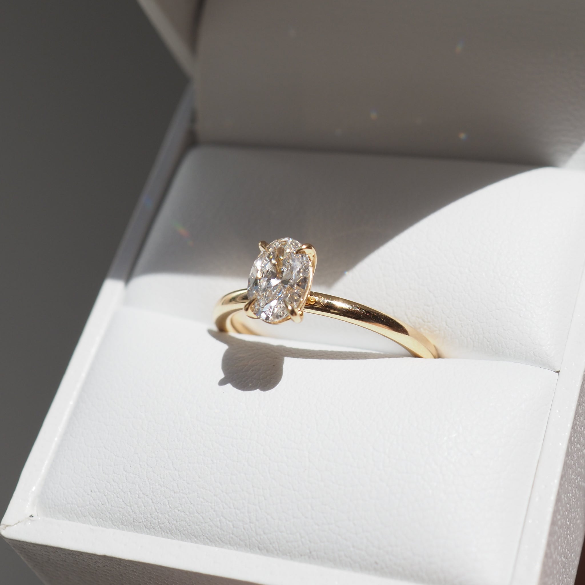 0.70 CT Oval Lab Grown Diamond Gold Solitaire Engagement Ring 2