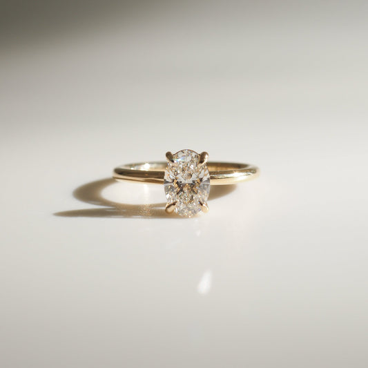 1.0 CT Oval Lab Grown Diamond Solitaire Engagement Ring in Gold