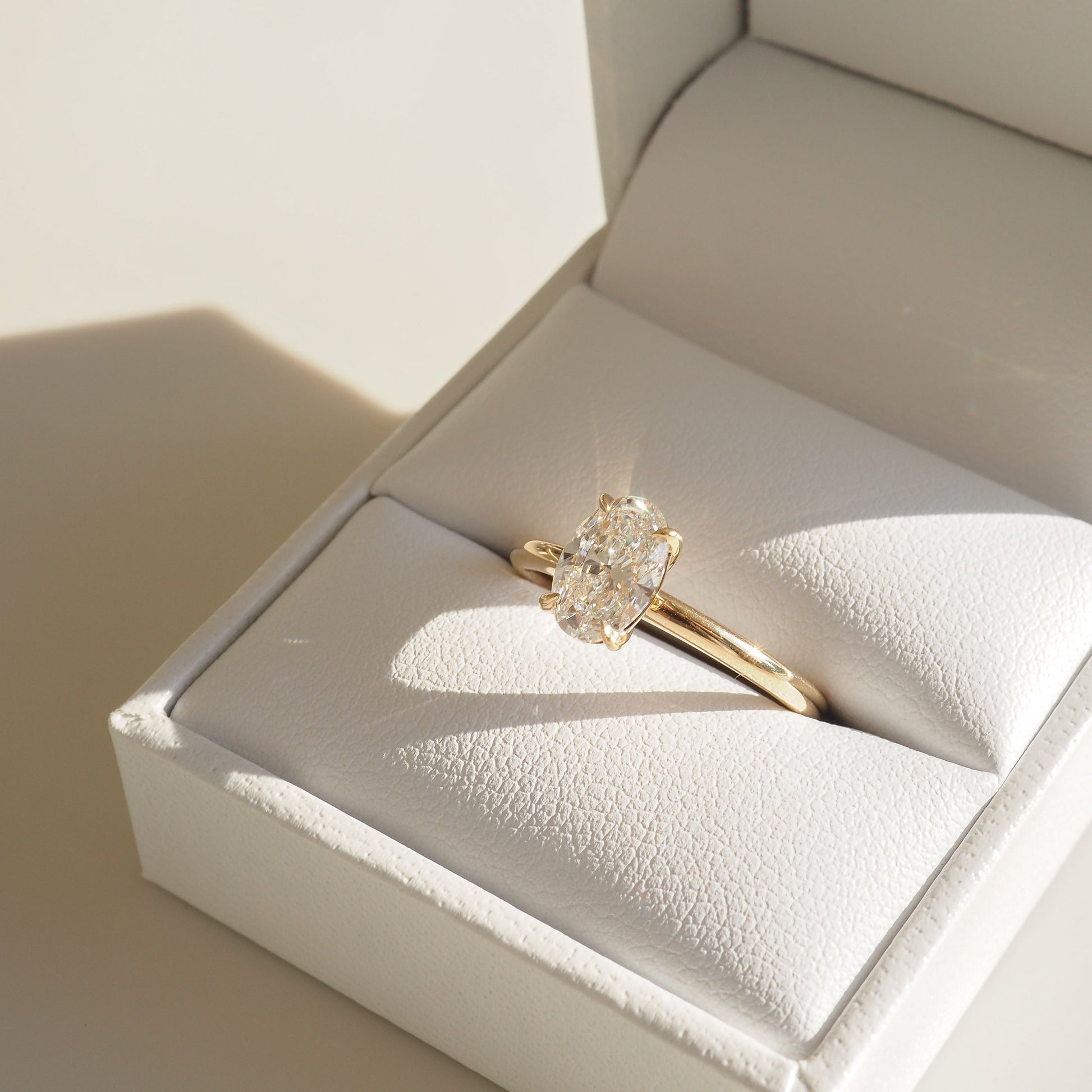 1.0 CT Oval Lab Grown Diamond Solitaire Gold Engagement Ring 1