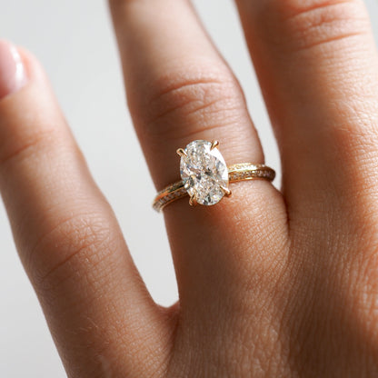 1.50 CT Oval Lab Grown Diamond Pave Engagement Ring in Elegant Setting 1
