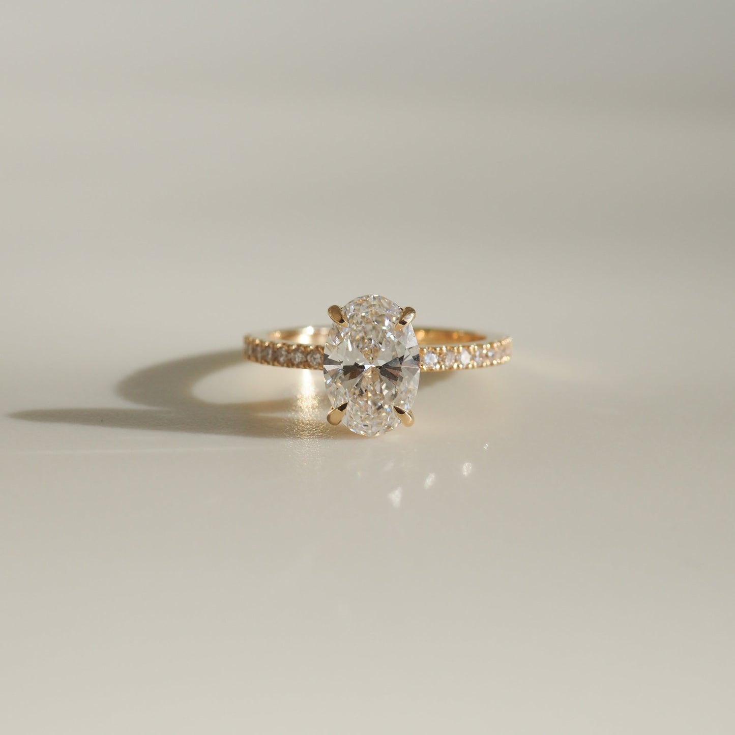 1.50 CT Oval Lab Grown Diamond Pave Engagement Ring in Radiant Elegance 3