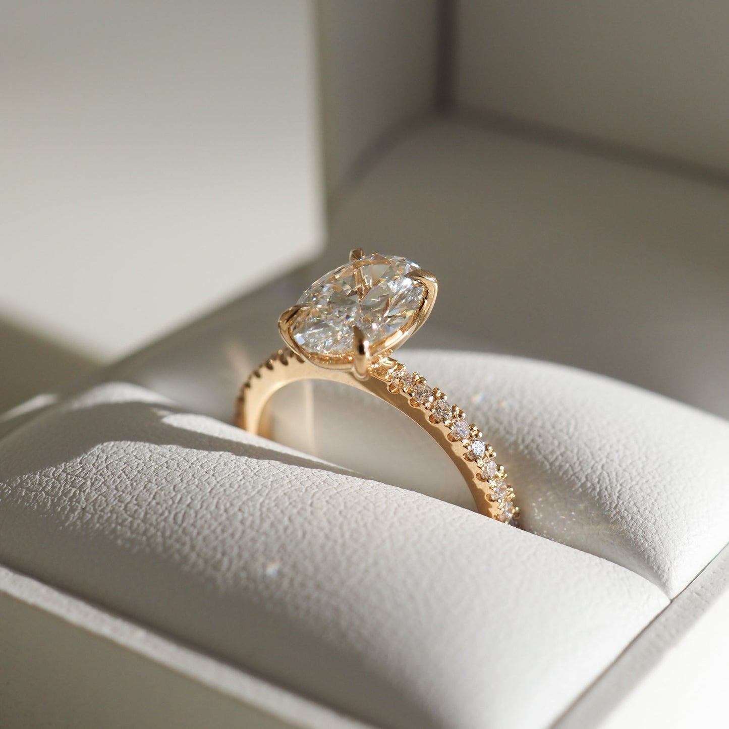 1.50 CT Oval Lab Grown Diamond Pave Engagement Ring in Radiant Elegance 2