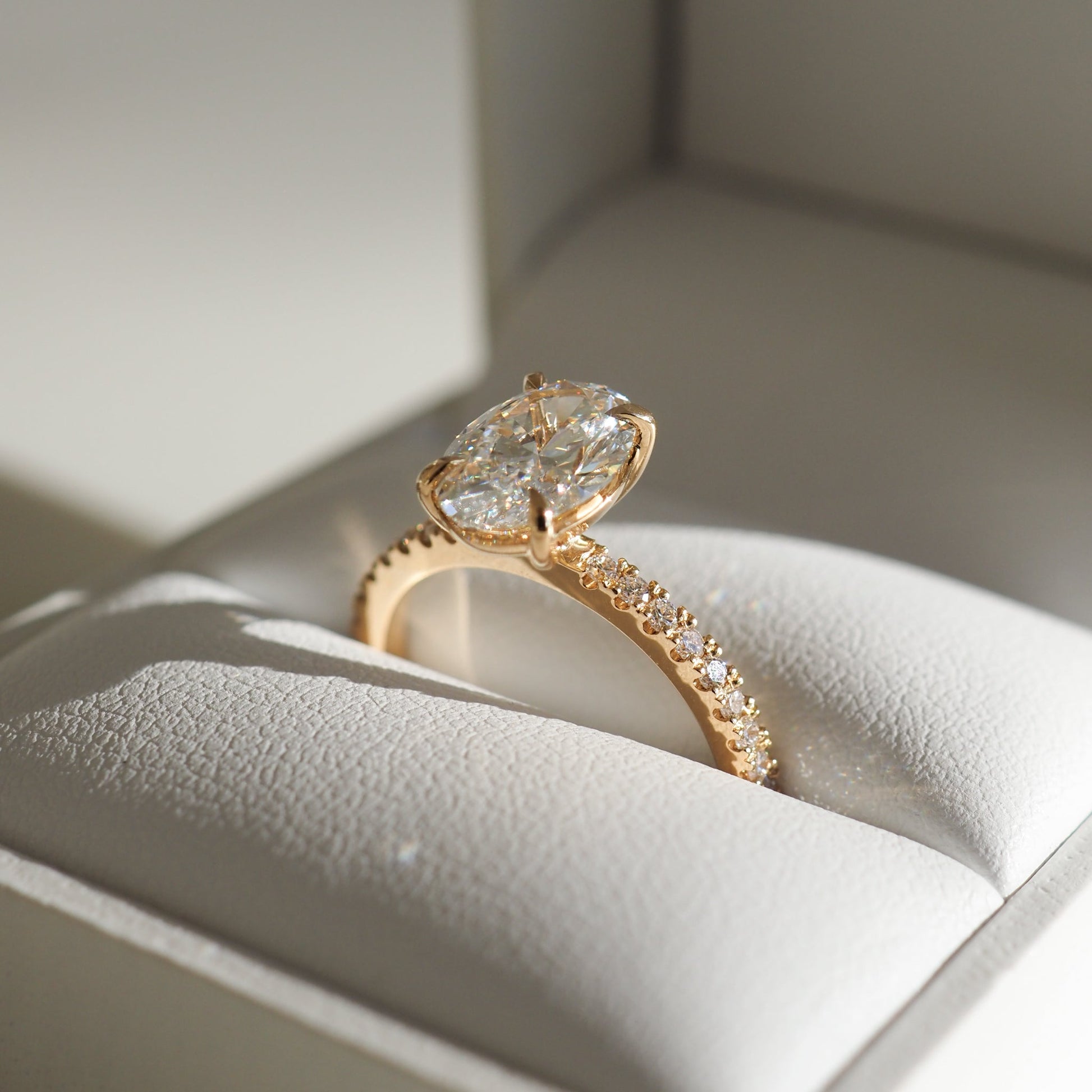1.50 CT Oval Lab Grown Diamond Pave Engagement Ring in Radiant Elegance 2