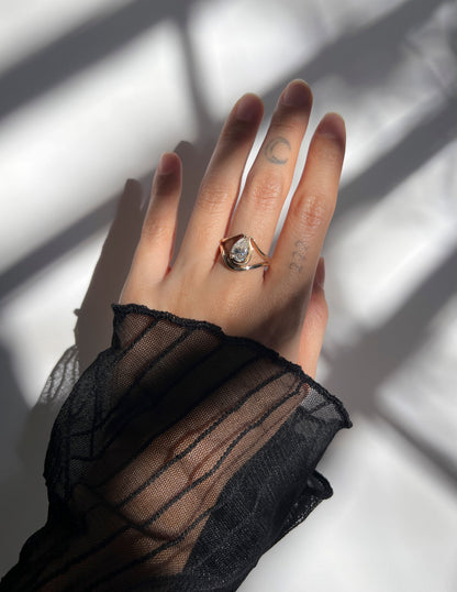 Solitaire Tear Drop Shank-Pear Lab Grown Diamond Engagement Ring