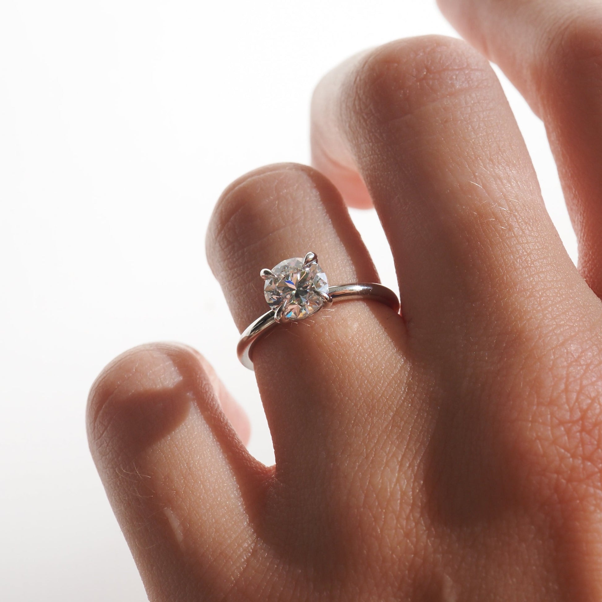 1.30 CT Round Lab Grown Diamond Solitaire Engagement Ring 1