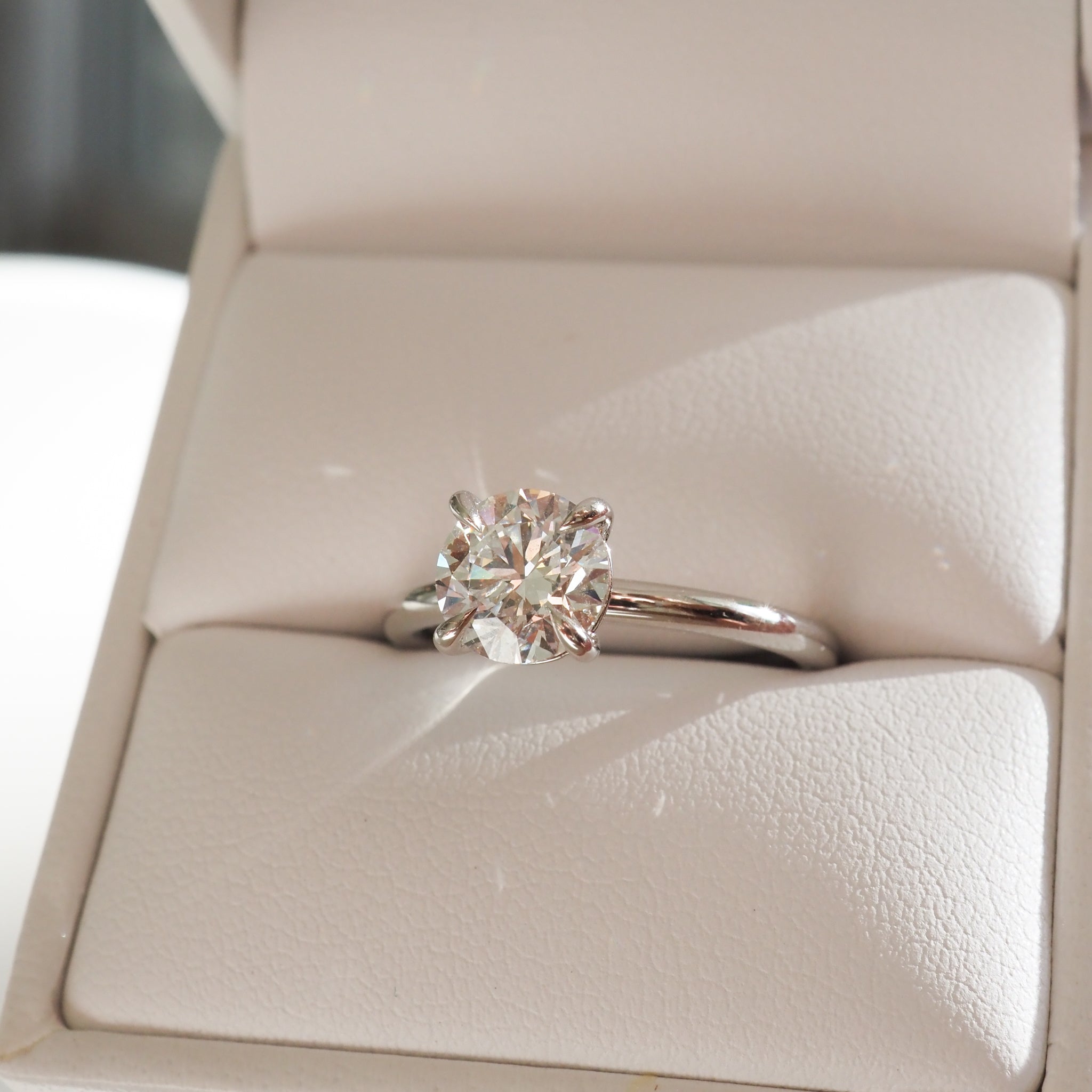 1.30 CT Round Lab Grown Diamond Solitaire Engagement Ring