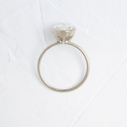 Solitaire Bezel with Hidden Stones-Marquise Lab Grown Diamond Engagement Ring