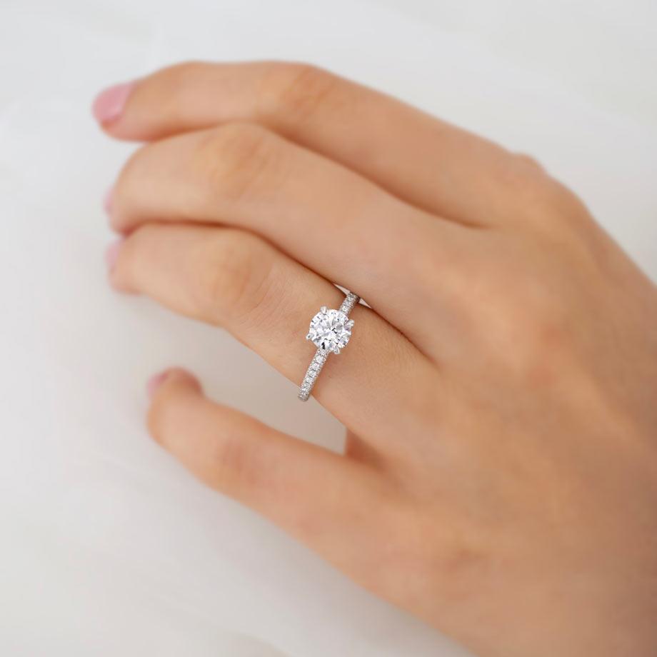 1.90 CT Round  Lab-Grown Diamond Hidden Halo Engagement Ring