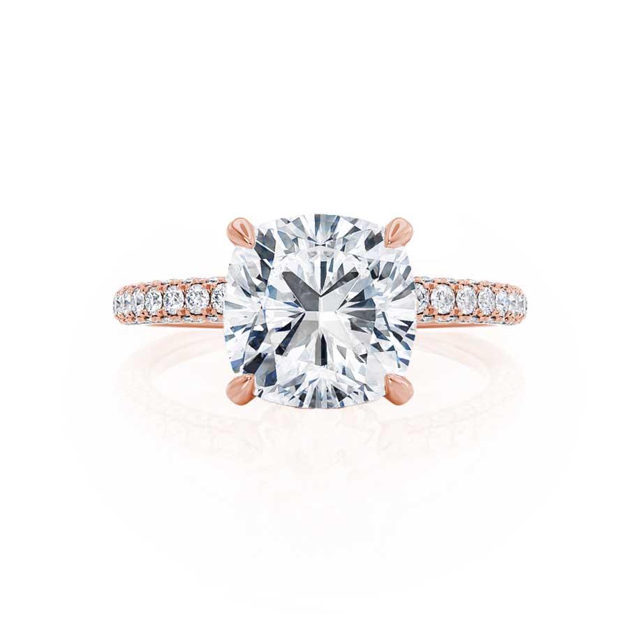 1.20 CT Cushion Lab Grown Diamond Hidden Halo Engagement Ring 2