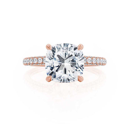 1.20 CT Cushion Lab Grown Diamond Hidden Halo Engagement Ring 2
