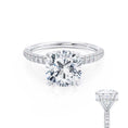 Load image into Gallery viewer, 1.0 CT Cushion Cut Lab Grown Diamond Hidden Halo Engagement Ring
