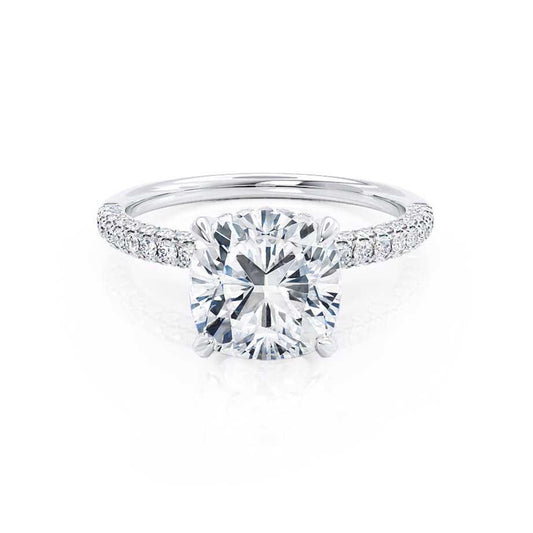 1.0 CT Cushion Cut Lab Grown Diamond Hidden Halo Engagement Ring 1