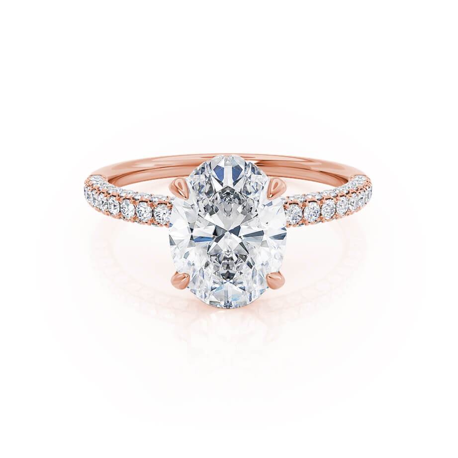 4.20 CT Oval Lab-Grown Diamond Hidden Halo Pave Engagement Ring 3