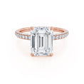 Load image into Gallery viewer, 2.0 CT Emerald-Cut Lab-Grown Diamond Hidden Halo Engagement Ring
