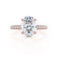 Load image into Gallery viewer, 4.20 CT Oval Lab-Grown Diamond Hidden Halo Pave Engagement Ring
