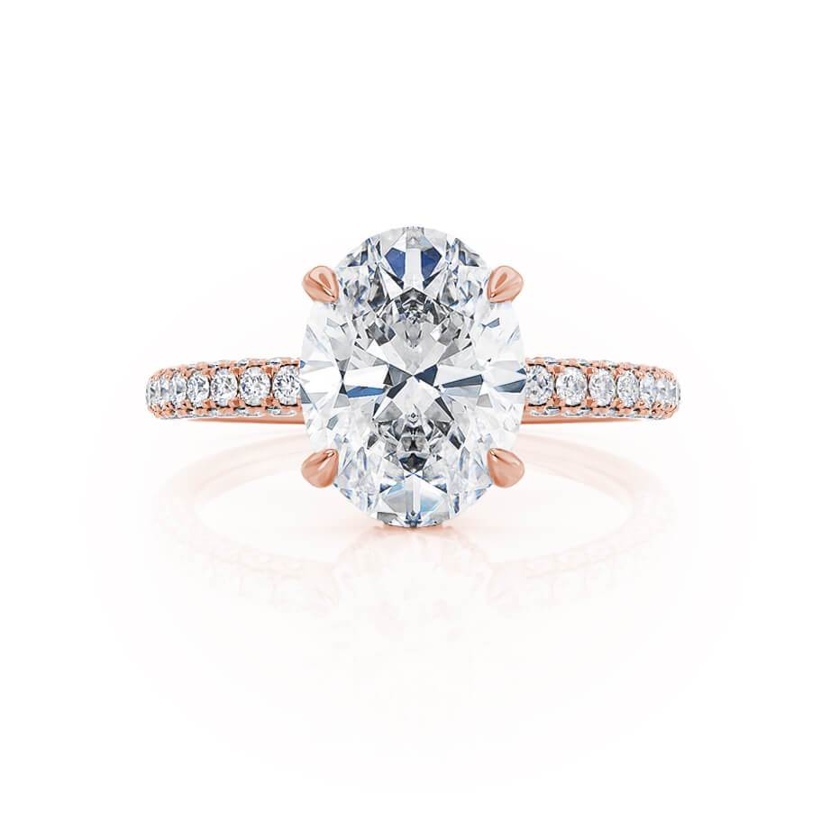 4.20 CT Oval Lab-Grown Diamond Hidden Halo Pave Engagement Ring 1
