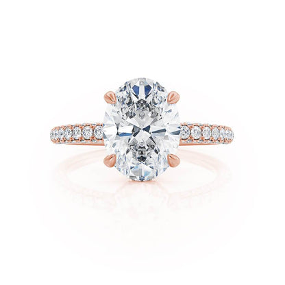4.20 CT Oval Lab-Grown Diamond Hidden Halo Pave Engagement Ring 1