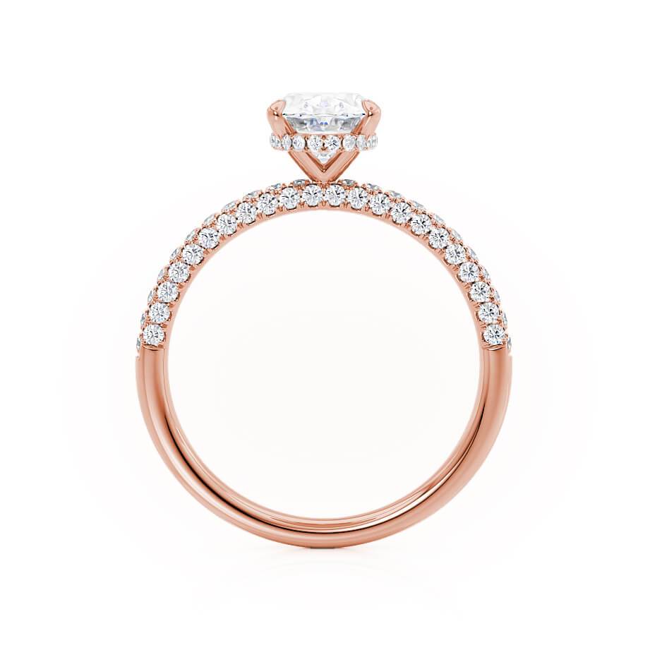 4.20 CT Oval Lab-Grown Diamond Hidden Halo Pave Engagement Ring 5