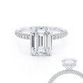 Load image into Gallery viewer, 2.0 CT Emerald Cut Lab-Grown Diamond Engagement Ring With Hidden Halo Pave Elegance
